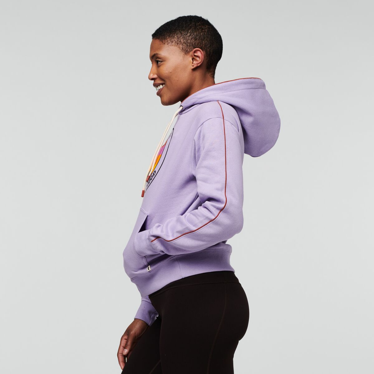 Sunny Side Organic Pullover Hoodie - Women's, Thistle, Model Callie