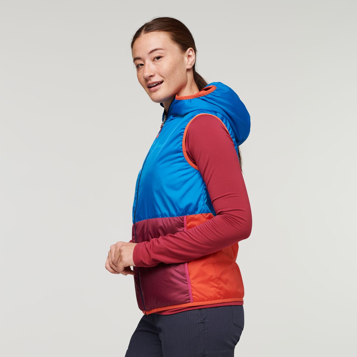 Teca Cálido Hooded Vest - Women's, Rocket Science, Model Aya