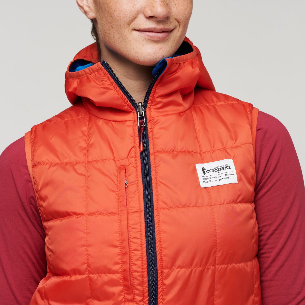 Teca Cálido Hooded Vest - Women's, Rocket Science, Model Aya
