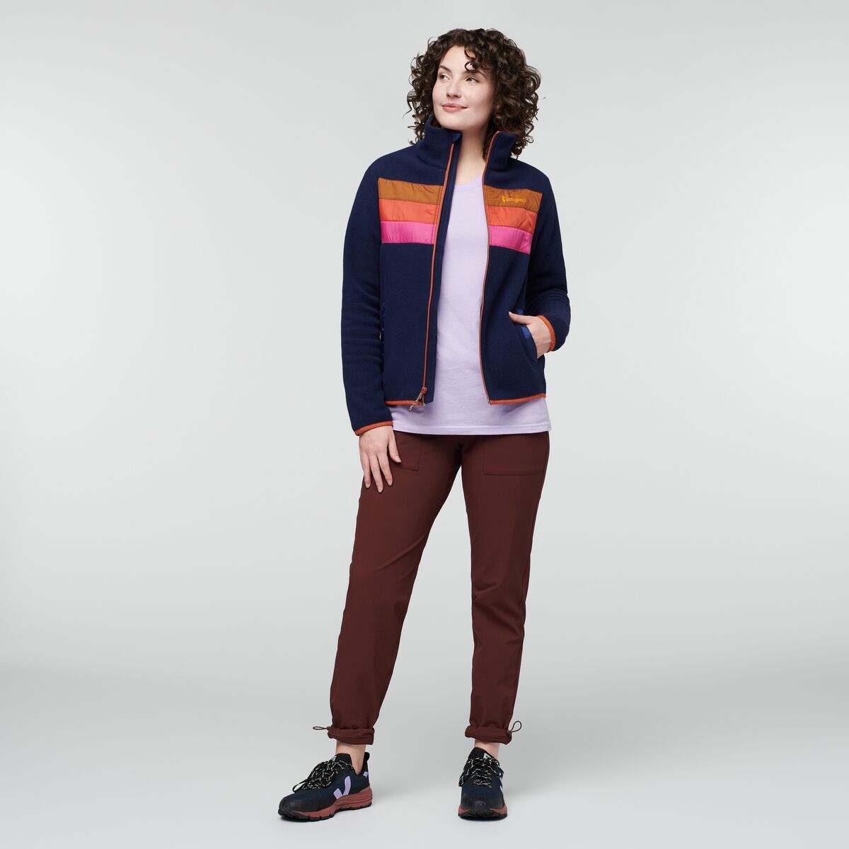 Teca Fleece Full-Zip Jacket - Women's, Alpenglow, Model Courtney