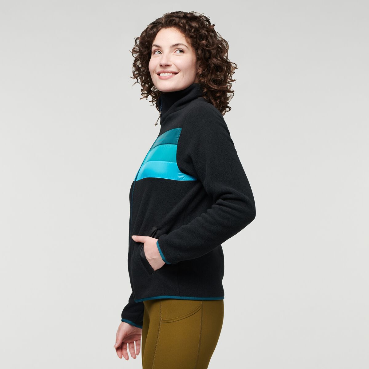 Teca Fleece Full-Zip Jacket - Women's, Dive In, Model Courtney