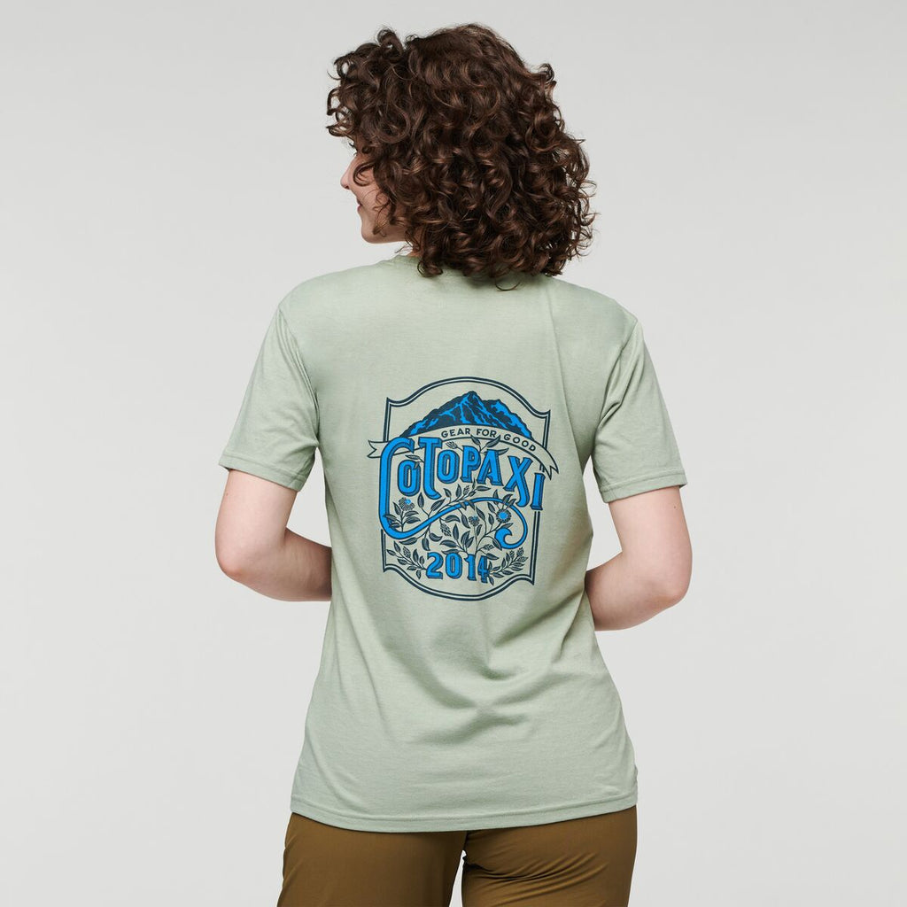 Wild West Organic T-Shirt - Women's, Silver Leaf, Model Courtney