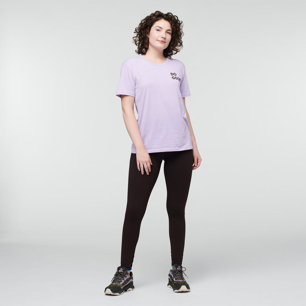 Wild West Organic T-Shirt - Women's, Thistle, Model Courtney