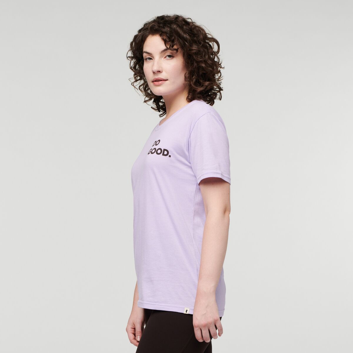 Wild West Organic T-Shirt - Women's, Thistle, Model Courtney