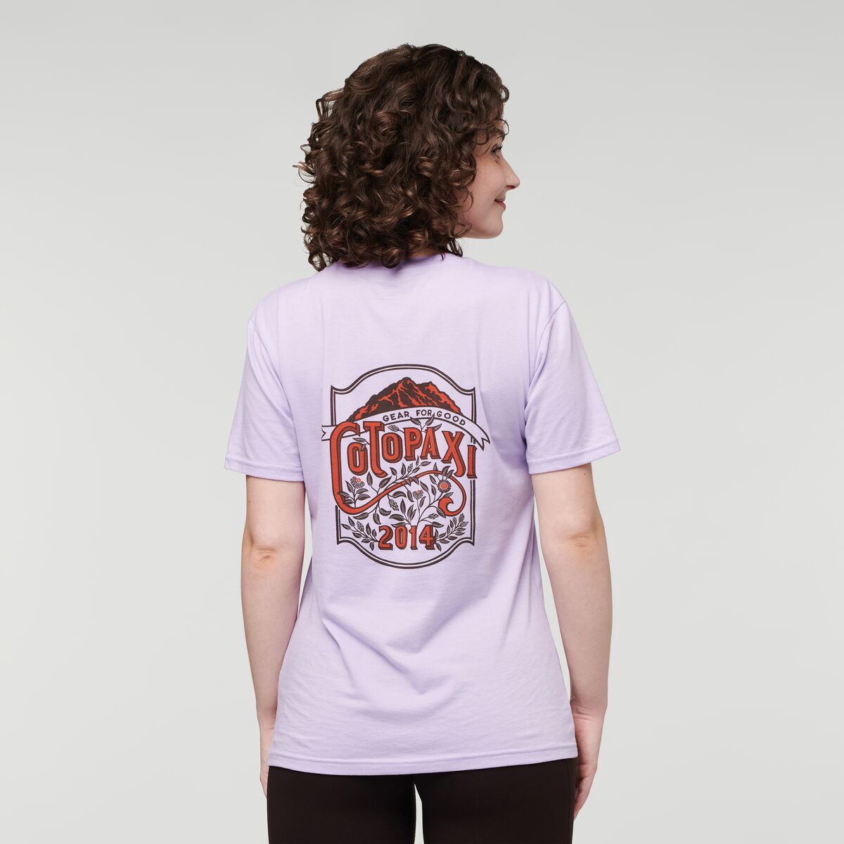 Wild West Organic T-Shirt - Women's, Thistle, Model Courtney