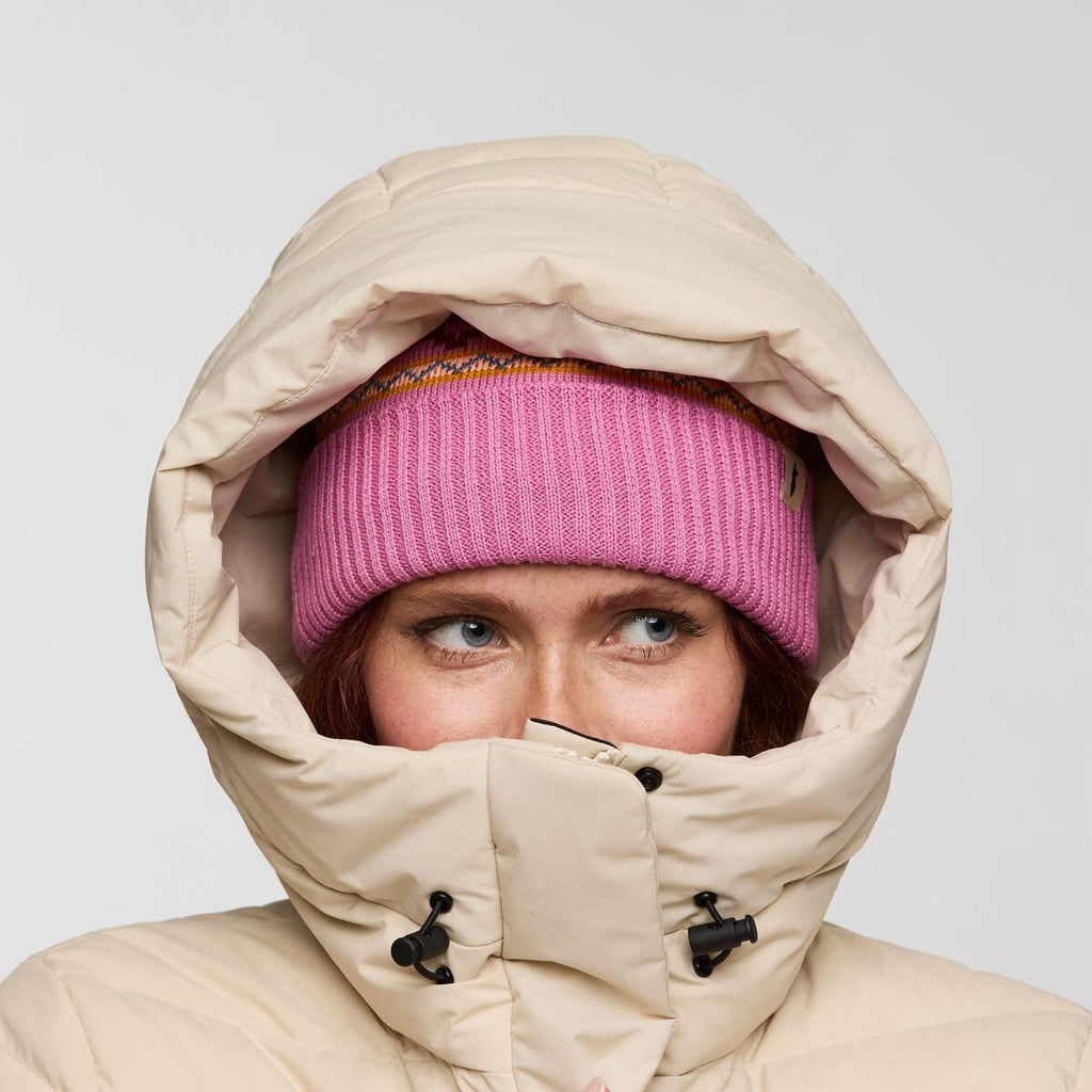 Alivio Down Jacket- Women's, Cream, Model Caitlyn