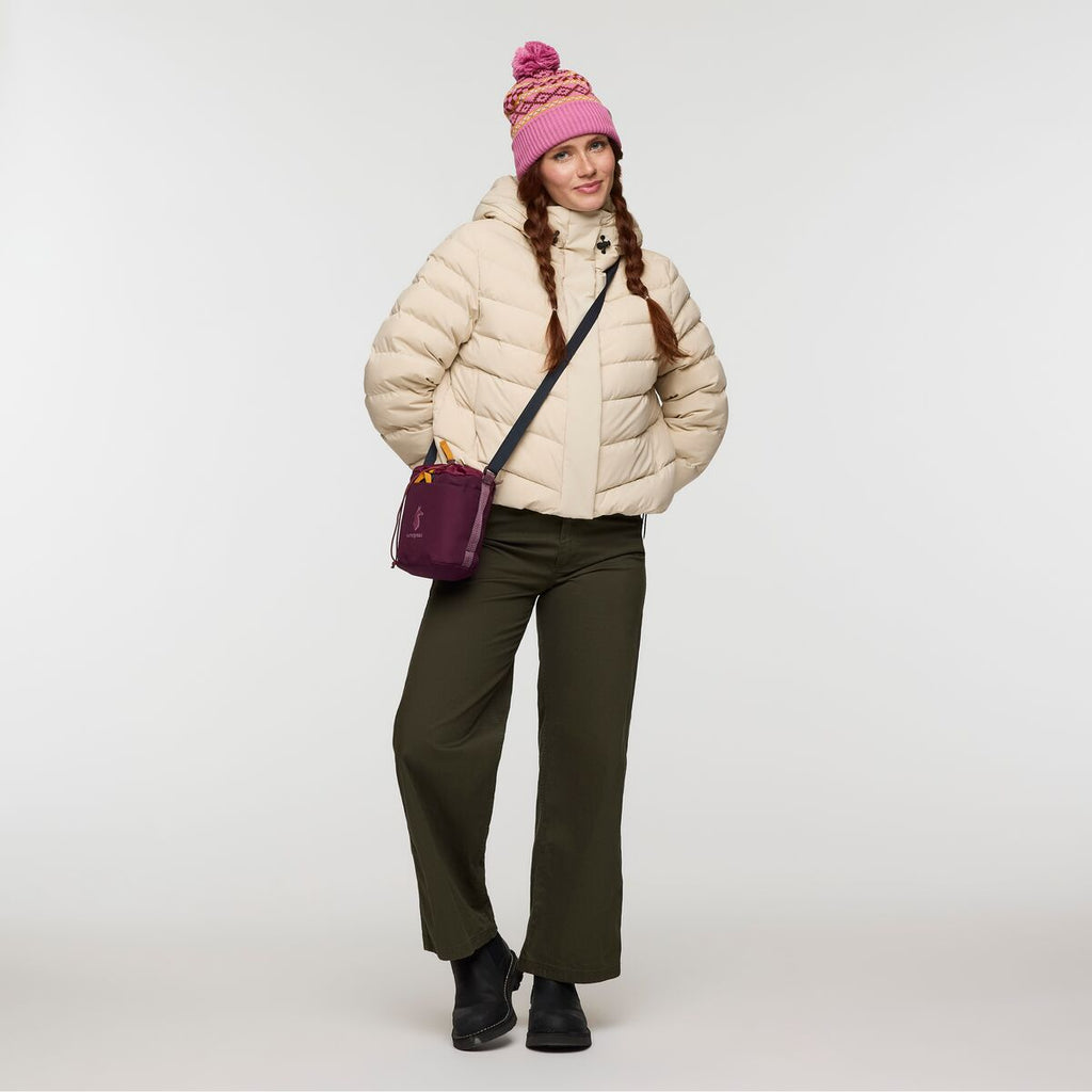 Alivio Down Jacket- Women's, Cream, Model Caitlyn