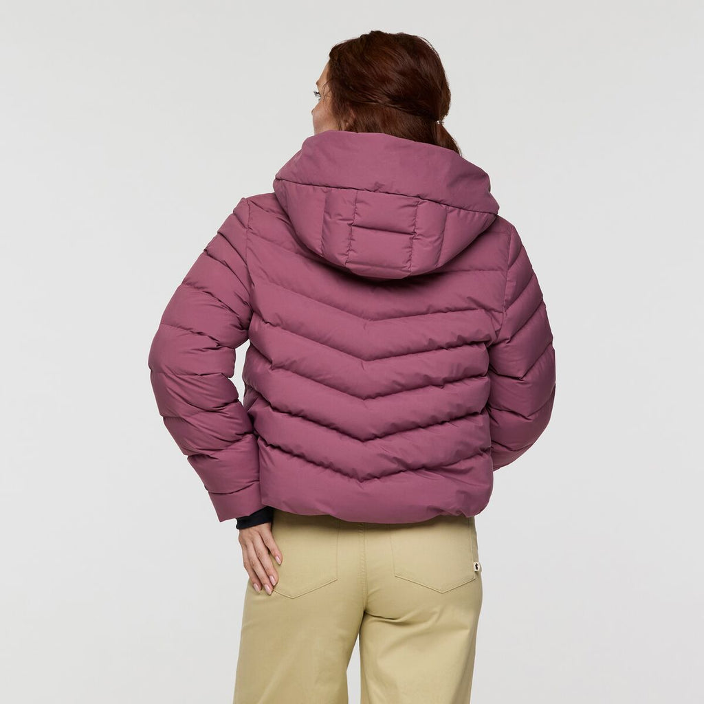 Alivio Down Jacket- Women's, Fig, Model Caitlyn