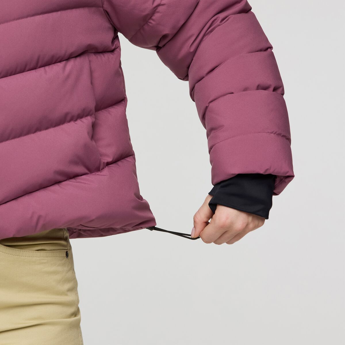Alivio Down Jacket- Women's, Fig, Model Caitlyn