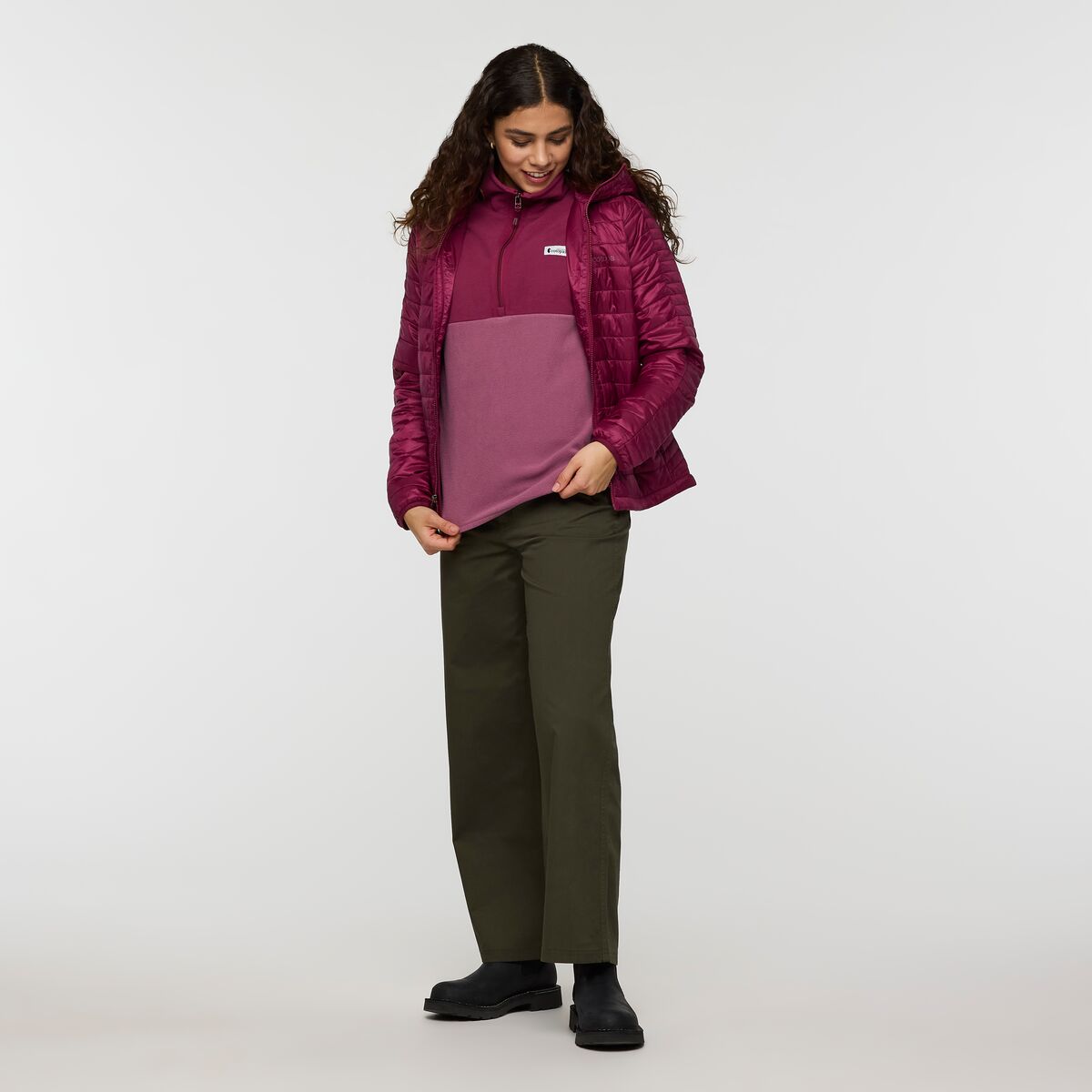 Amado Fleece Pullover - Women's, Jam/Fig, Model Avery