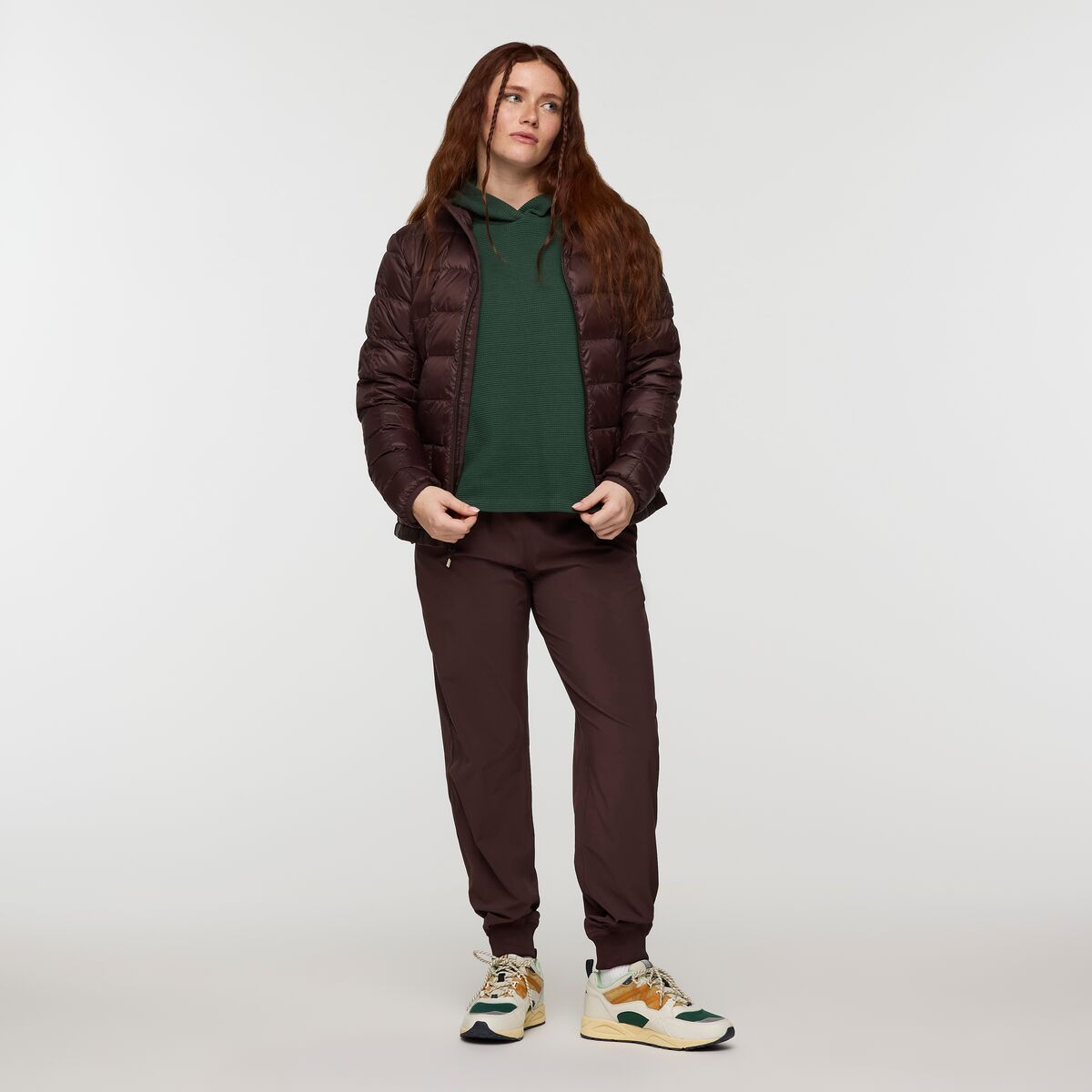 Atajo Long-Sleeve Waffle Hoodie - Women's, Cargo, Model Caitlyn