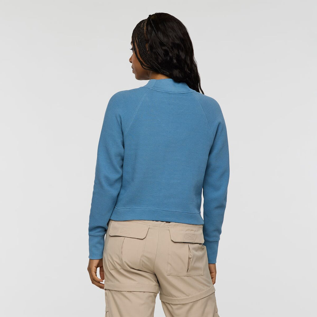 Atajo Long-Sleeve Waffle V-Neck - Women's, Fjord, Model Charlie