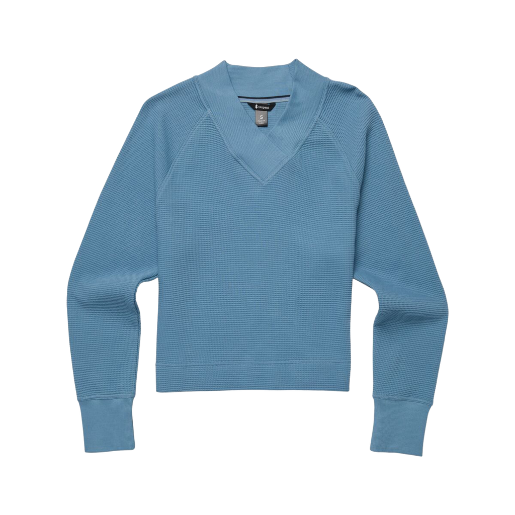 Atajo Long-Sleeve Waffle V-Neck - Women's, Fjord, flatlay