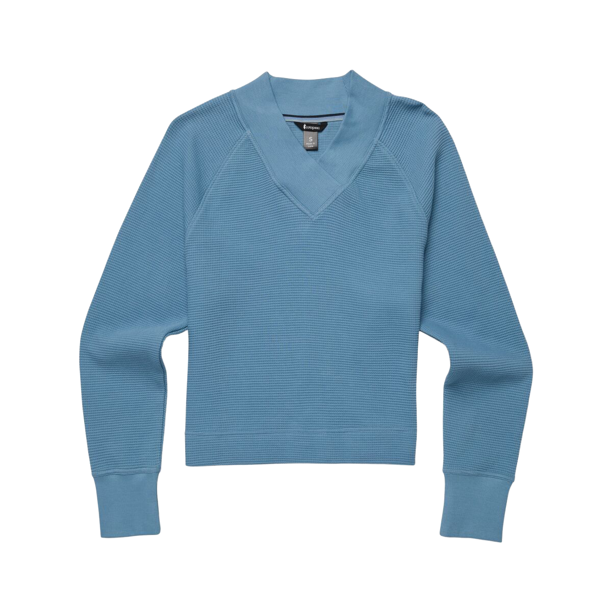 Atajo Long-Sleeve Waffle V-Neck - Women's, Fjord, flatlay