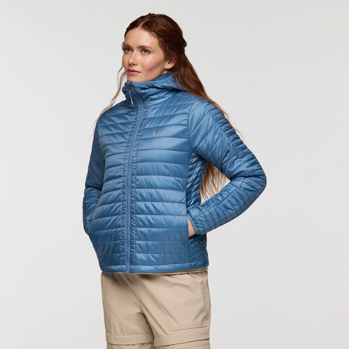 Capa Insulated Hooded Jacket - Women's, Fjord, Model Caitlyn