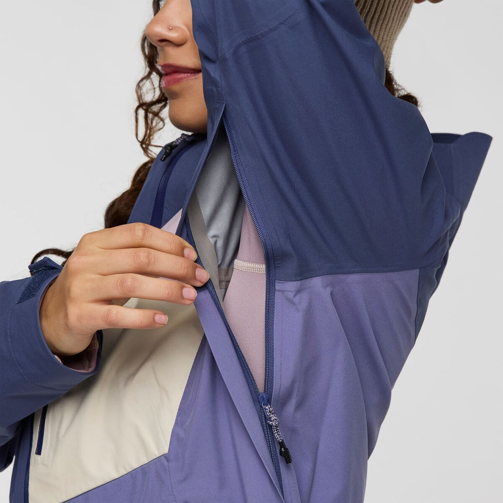 Impermeo 3L Hooded Shell Jacket - Women's, Dusk/Blue Smoke, Model Avery