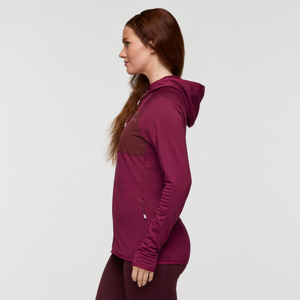 Otero Fleece Full-Zip Hooded Jacket - Women's, Jam, Model Caitlyn