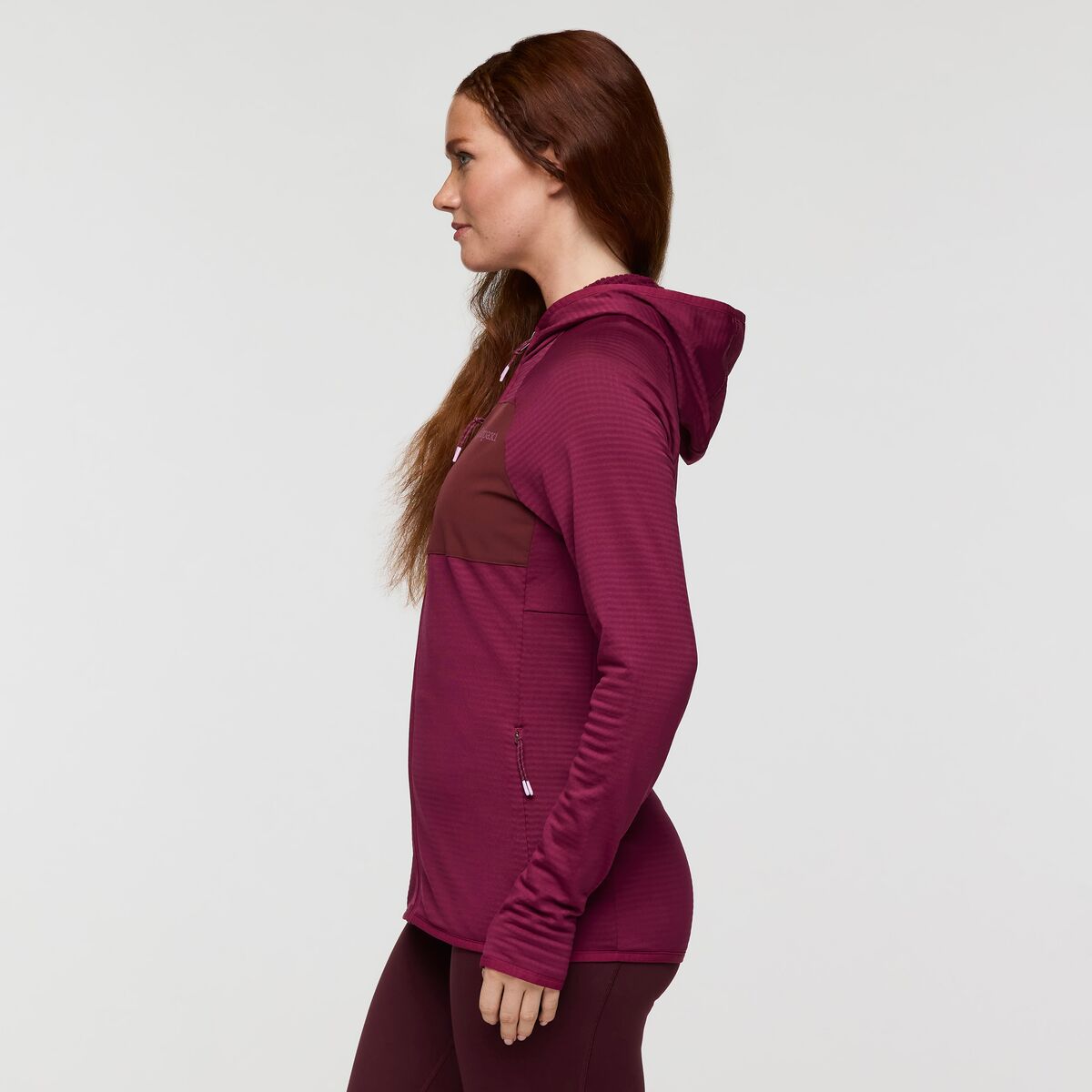 Otero Fleece Full-Zip Hooded Jacket - Women's, Jam, Model Caitlyn