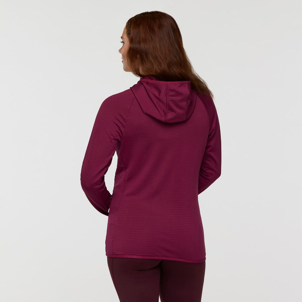 Otero Fleece Full-Zip Hooded Jacket - Women's, Jam, Model Caitlyn