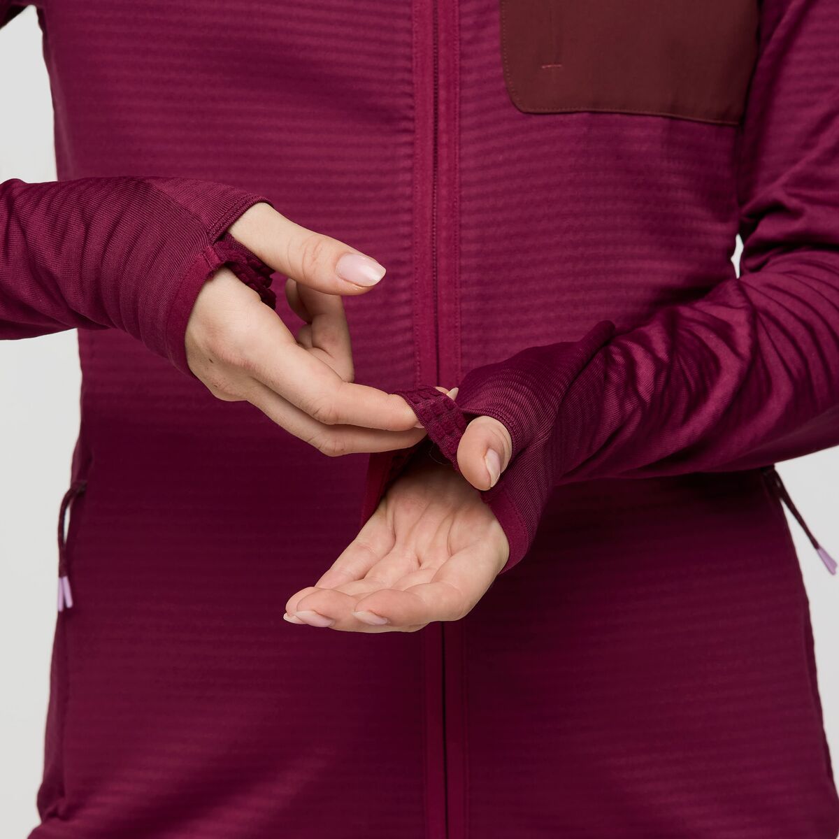 Otero Fleece Full-Zip Hooded Jacket - Women's, Jam, Model Caitlyn