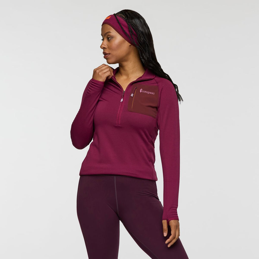 Otero Fleece Half-Zip Pullover - Women's, Jam, Model Charlie