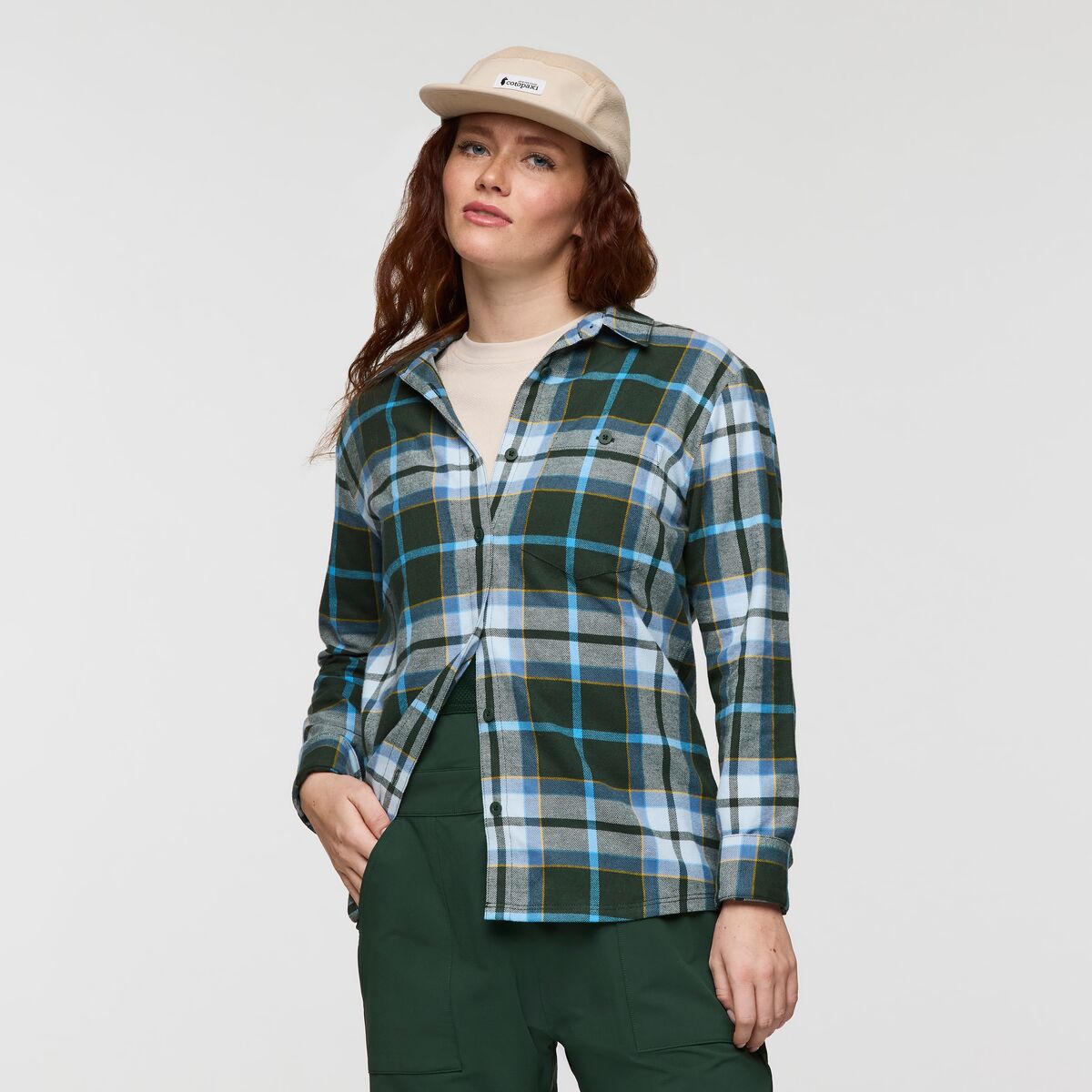 Quedo Flannel Shirt - Women's, Cargo Plaid, Model Caitlyn
