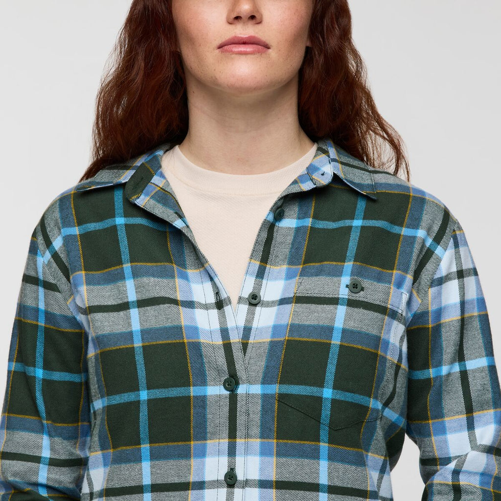 Quedo Flannel Shirt - Women's, Cargo Plaid, Model Caitlyn