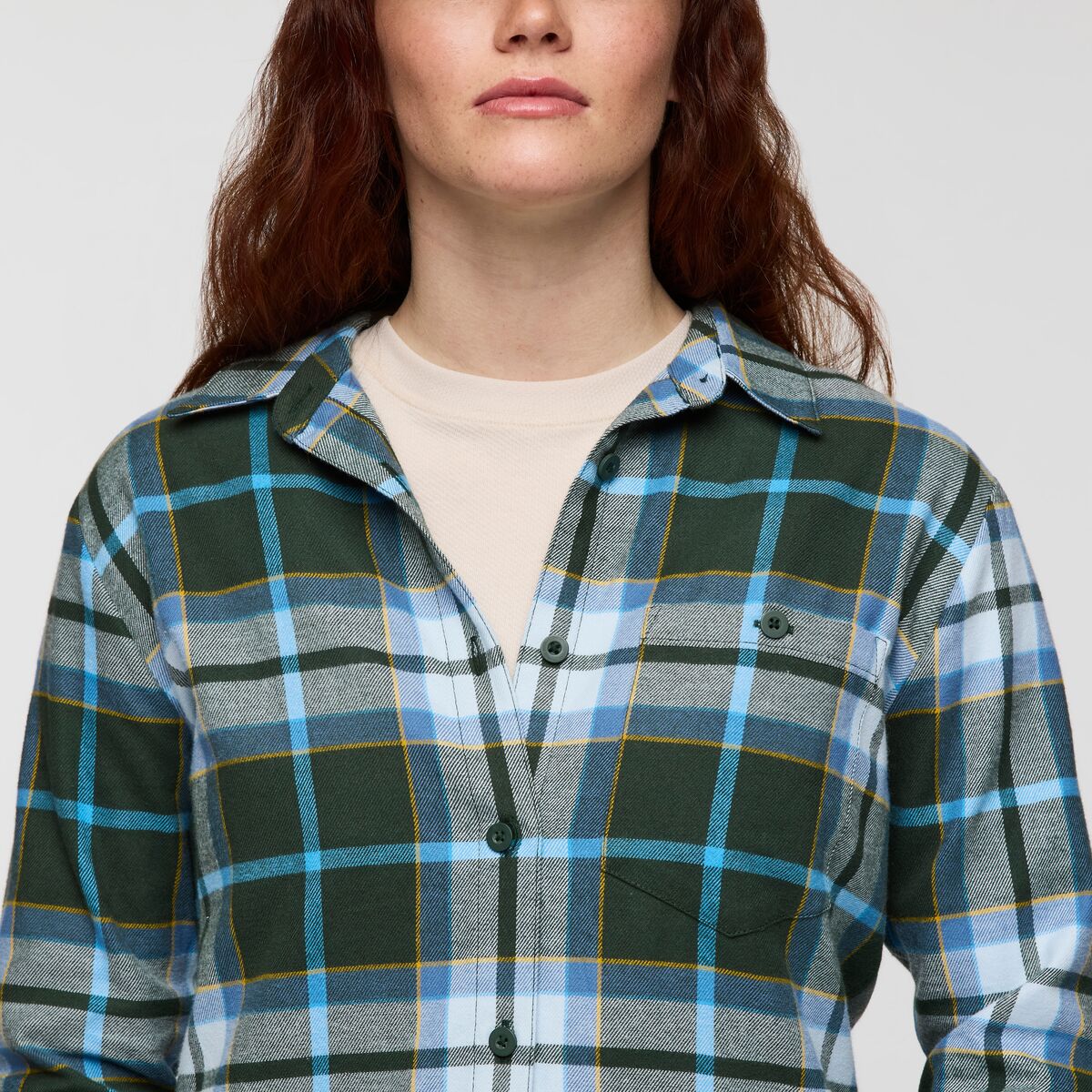 Quedo Flannel Shirt - Women's, Cargo Plaid, Model Caitlyn