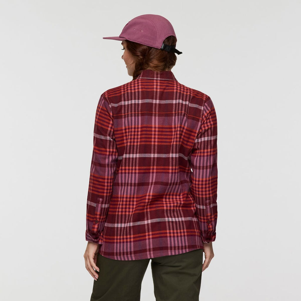 Quedo Flannel Shirt - Women's, Mulberry Plaid, Model Caitlyn