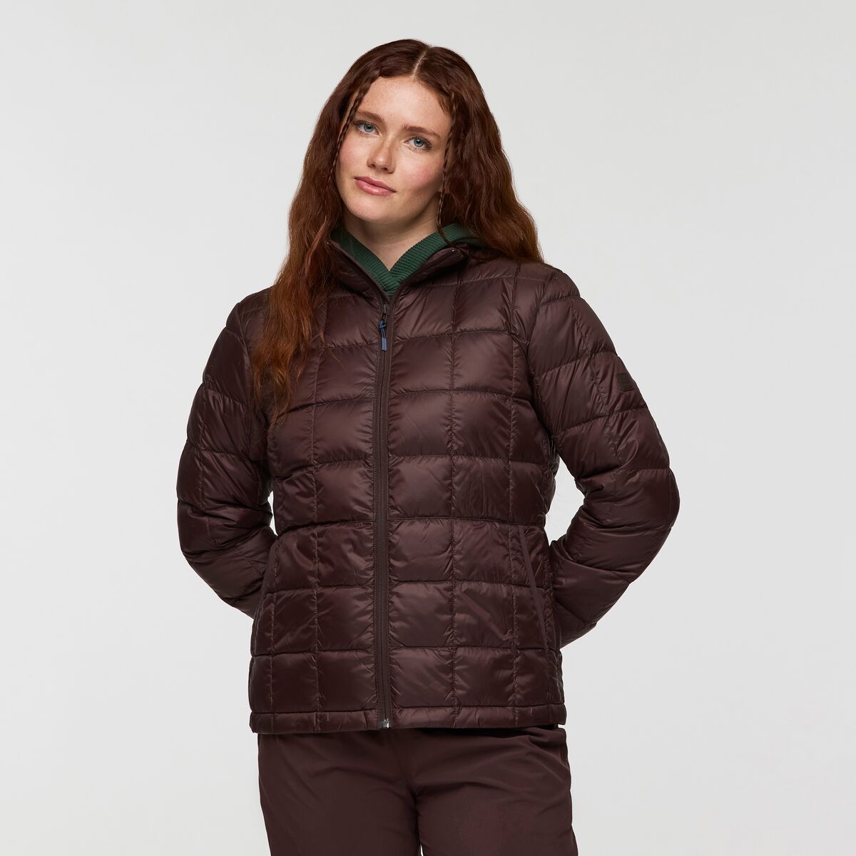 Repleto Down Jacket - Women's, Coffee, Model Caitlyn