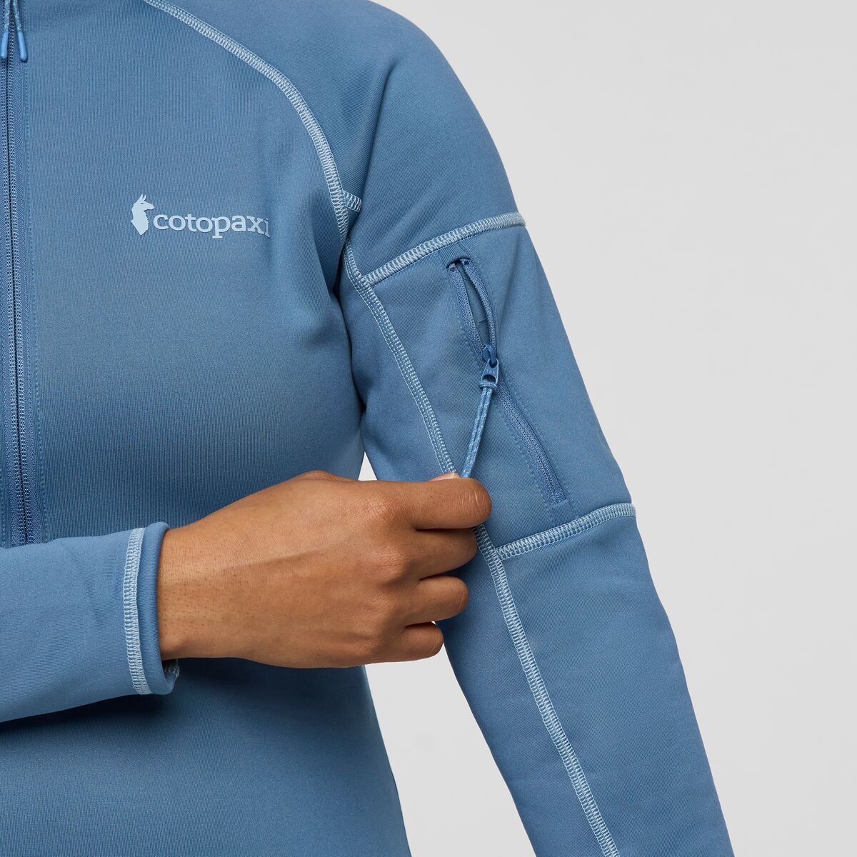 Tempa Fleece Half-Zip Pullover - Women's, Fjord, Model Charlie