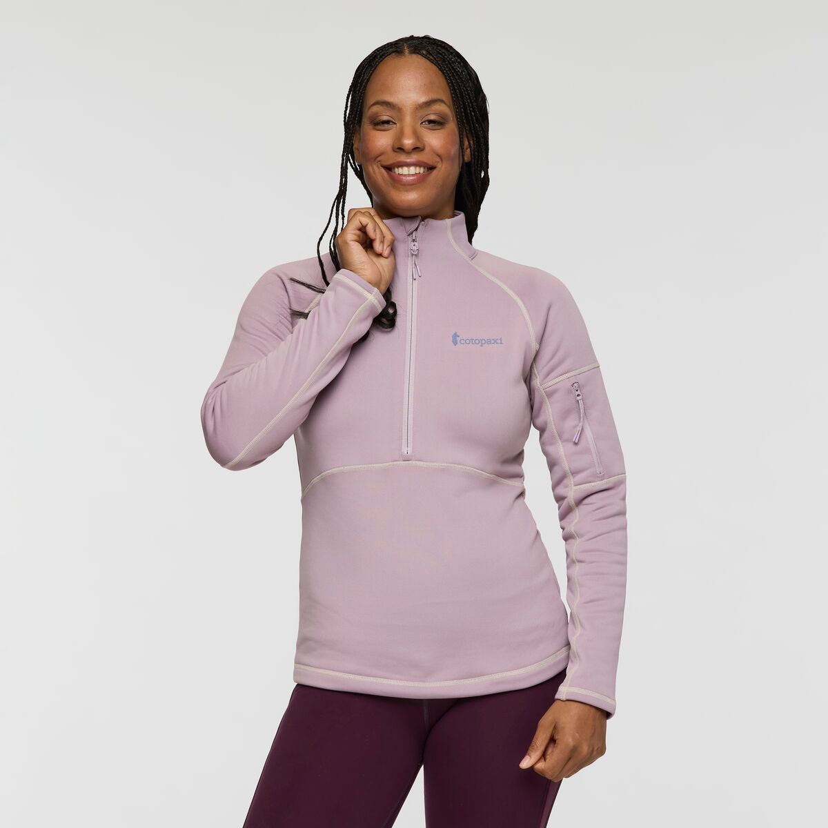 Tempa Fleece Half-Zip Pullover - Women's, Quartz, Model Charlie