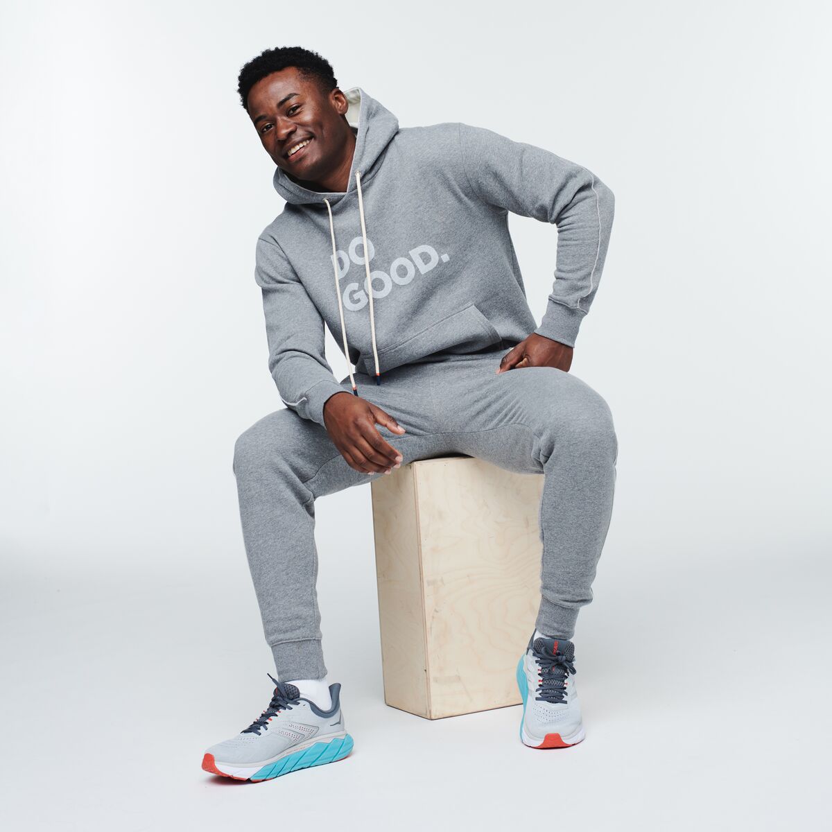 Do Good Hoodie - Men's, Heather Grey, Model Jeremy