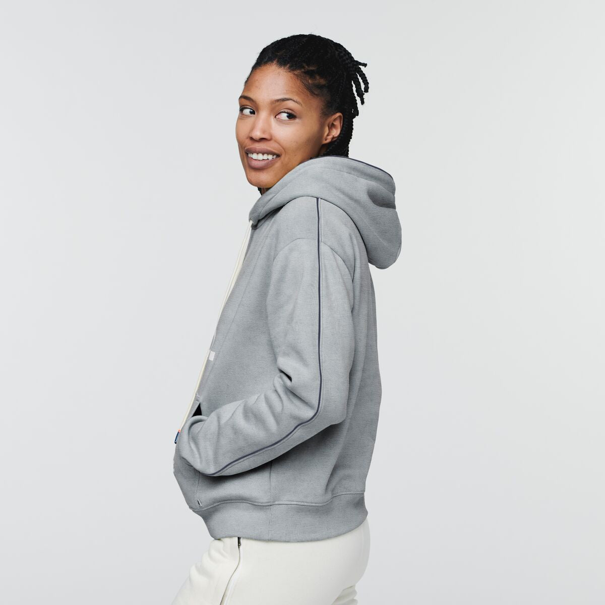 Do Good Organic Pullover Hoodie - Women's, Heather Grey, Model Callie