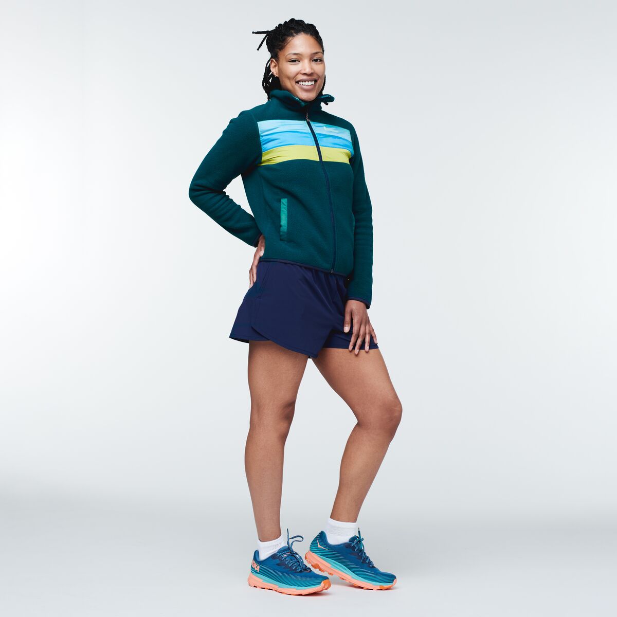 Teca Fleece Full-Zip Jacket - Women's, Kelp Forest, Model Callie