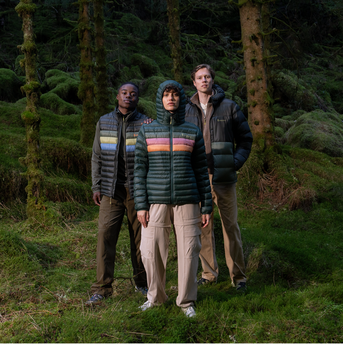 Fuego Down Hooded Jacket - Women's, Cargo Stripes, Model Caitlyn