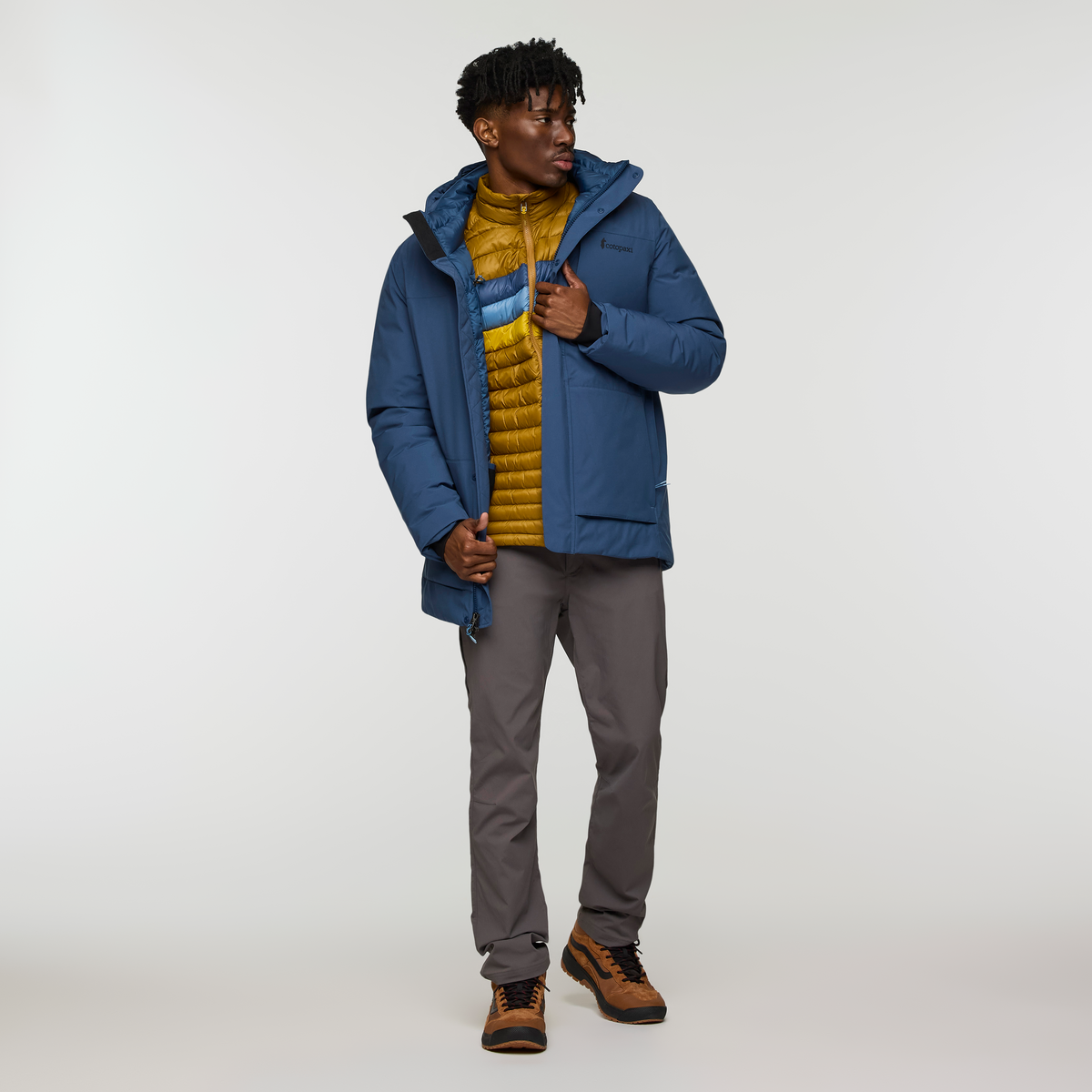 Calidez Down Parka - Men's, Deep Sea, Model Nicolas