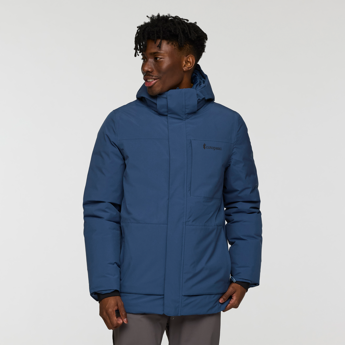 Calidez Down Parka - Men's, Deep Sea, Model Nicolas