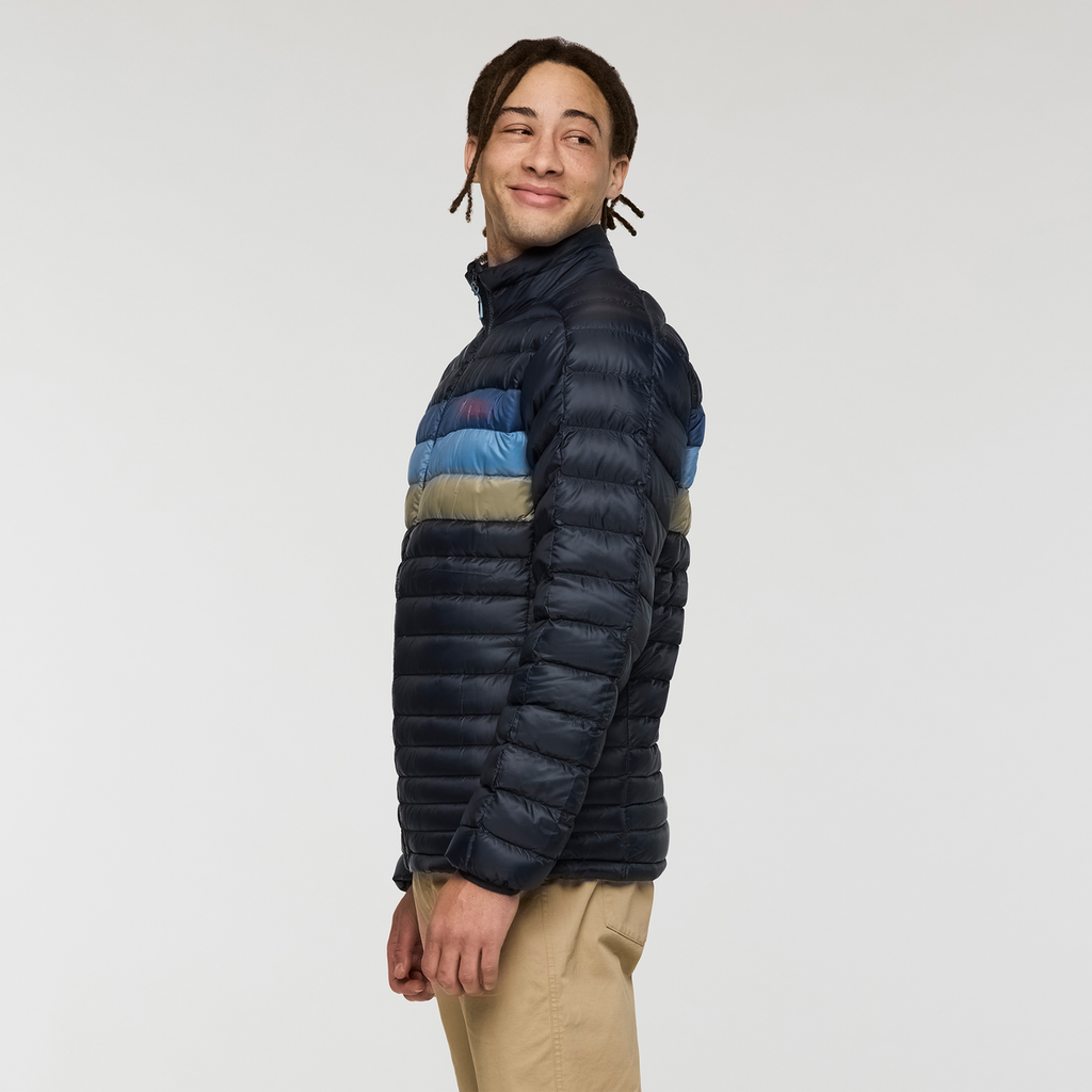 Fuego Down Jacket - Men's, Carbon Stripes, Model Kai