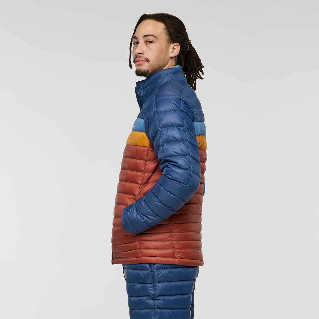 Fuego Down Jacket - Men's, Deep Sea/Nutmeg, Model Kai