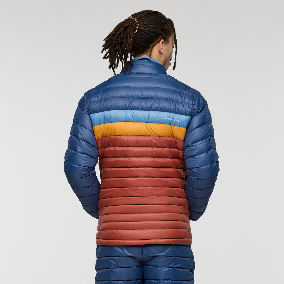 Fuego Down Jacket - Men's, Deep Sea/Nutmeg, Model Kai