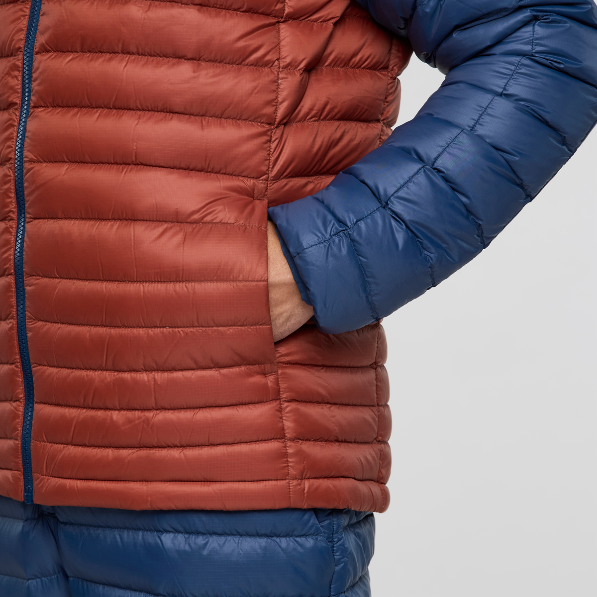Fuego Down Jacket - Men's, Deep Sea/Nutmeg, Model Kai
