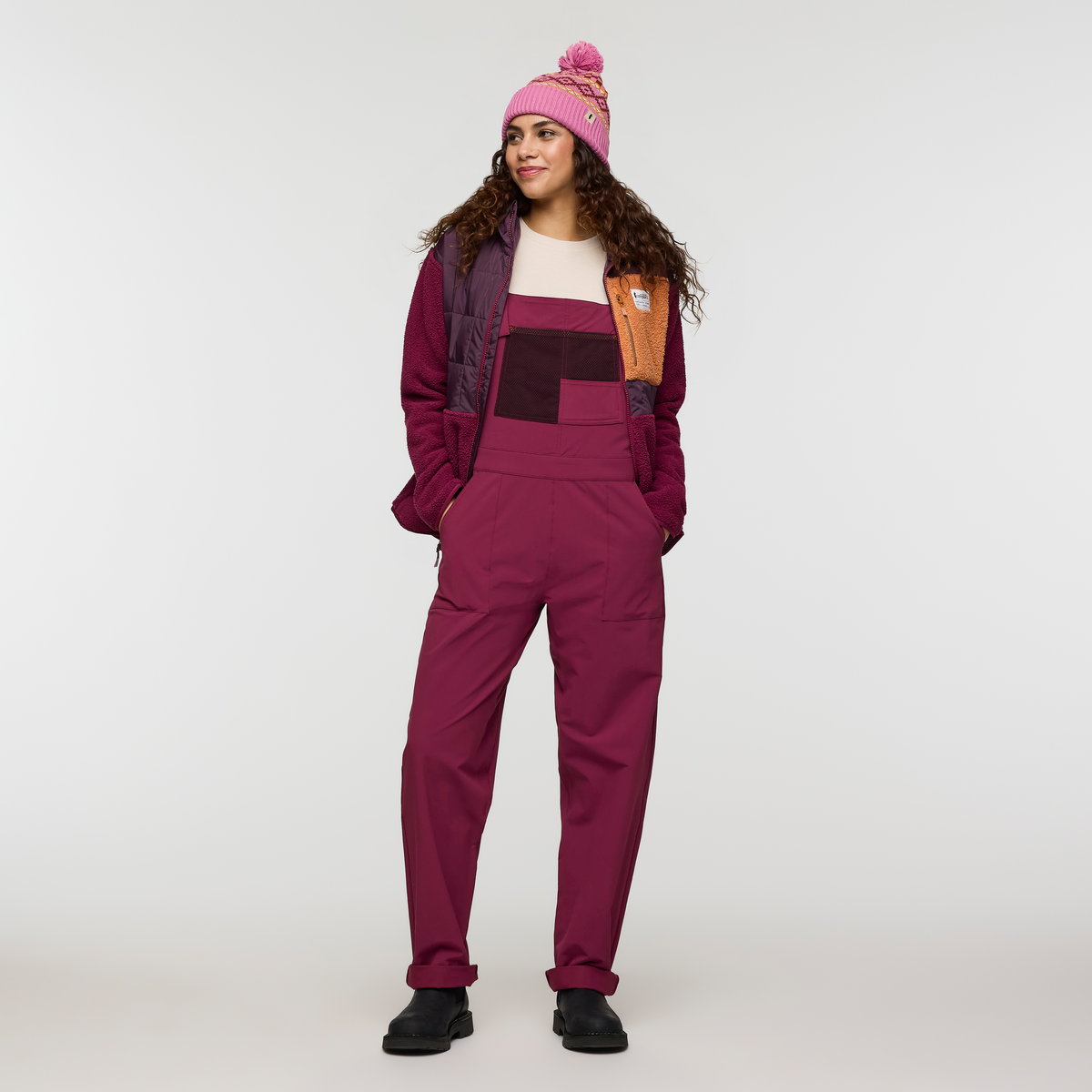 Trico Hybrid Hooded Jacket - Women's, Blackberry/Jam, Model Avery