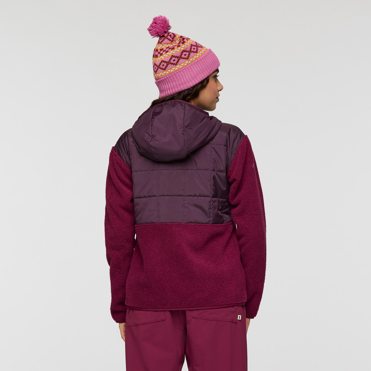 Trico Hybrid Hooded Jacket - Women's, Blackberry/Jam, Model Avery