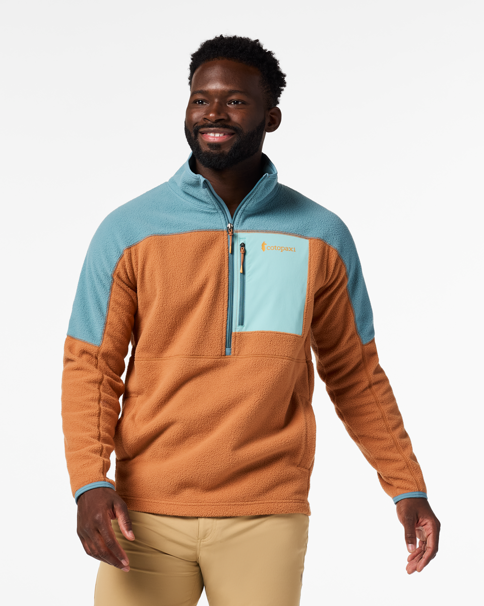Abrazo Fleece Half-Zip Jacket - Men's, Everglade/Whiskey, Model Kirk