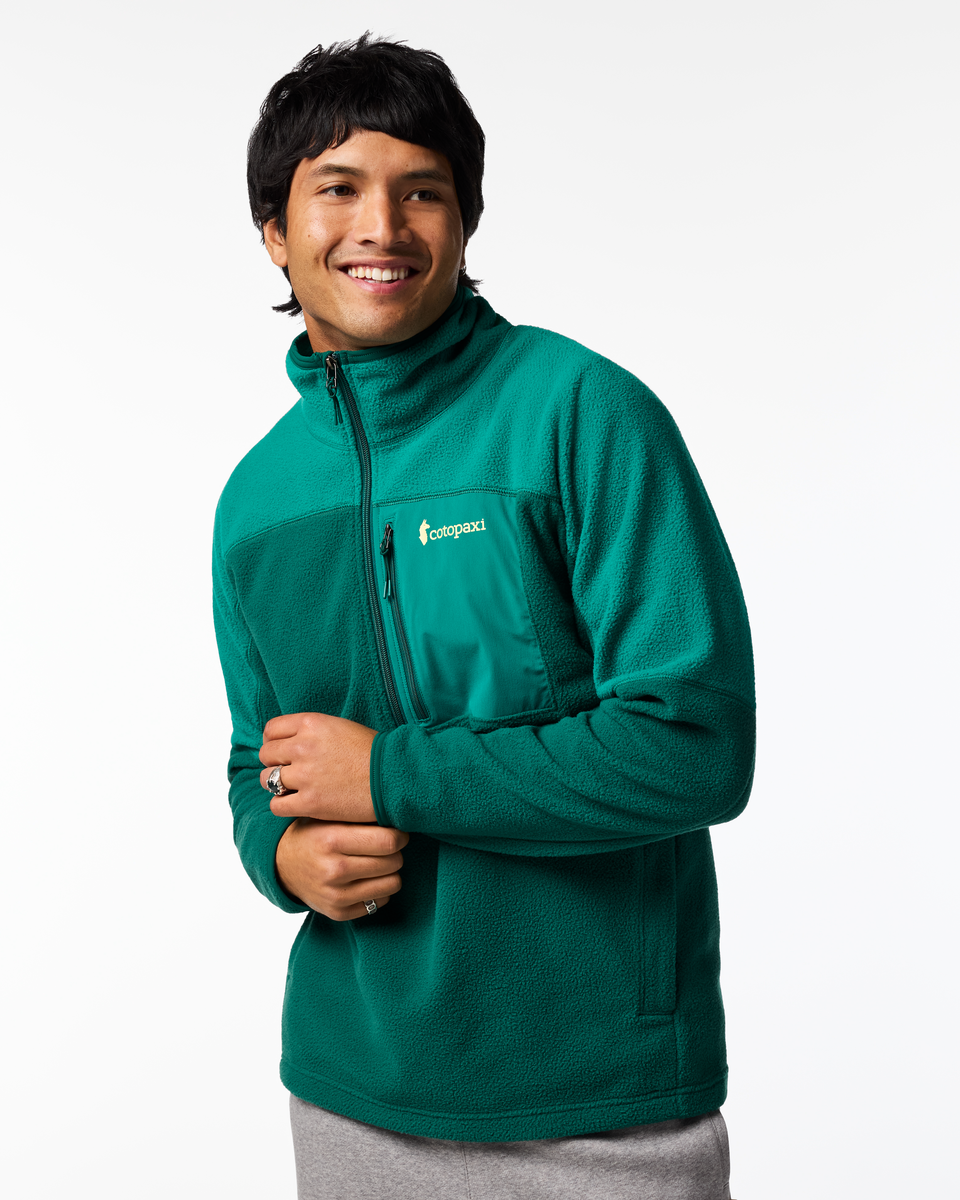 Abrazo Fleece Half-Zip Jacket - Men's, Malachite/Kale, Model Christian