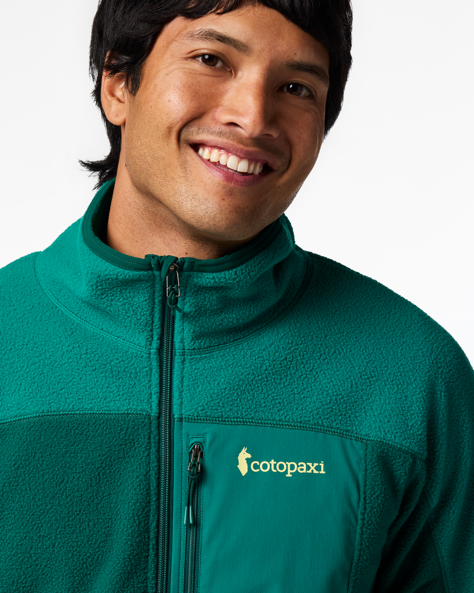 Abrazo Fleece Half-Zip Jacket - Men's, Malachite/Kale, Model Christian