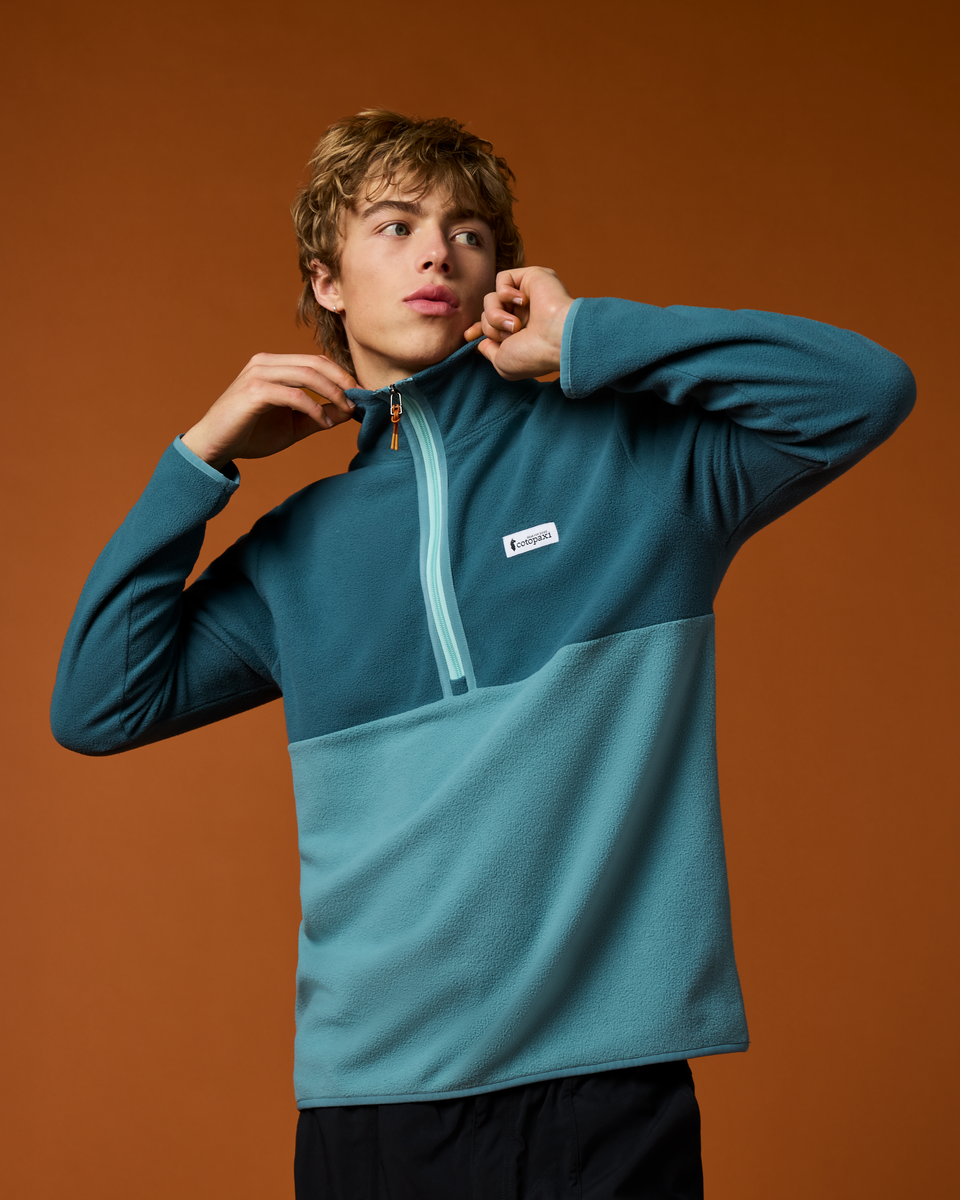 Amado Fleece Pullover - Men's, Ocean/Everglade, Model Maximus