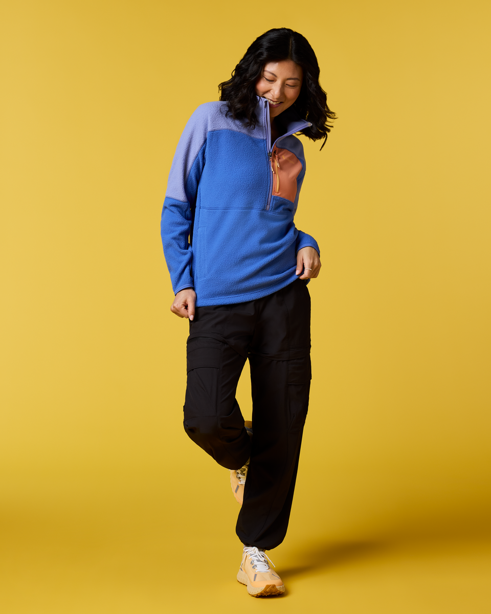 Abrazo Fleece Half-Zip Jacket - Women's, Aster/Azure, Model Tiff