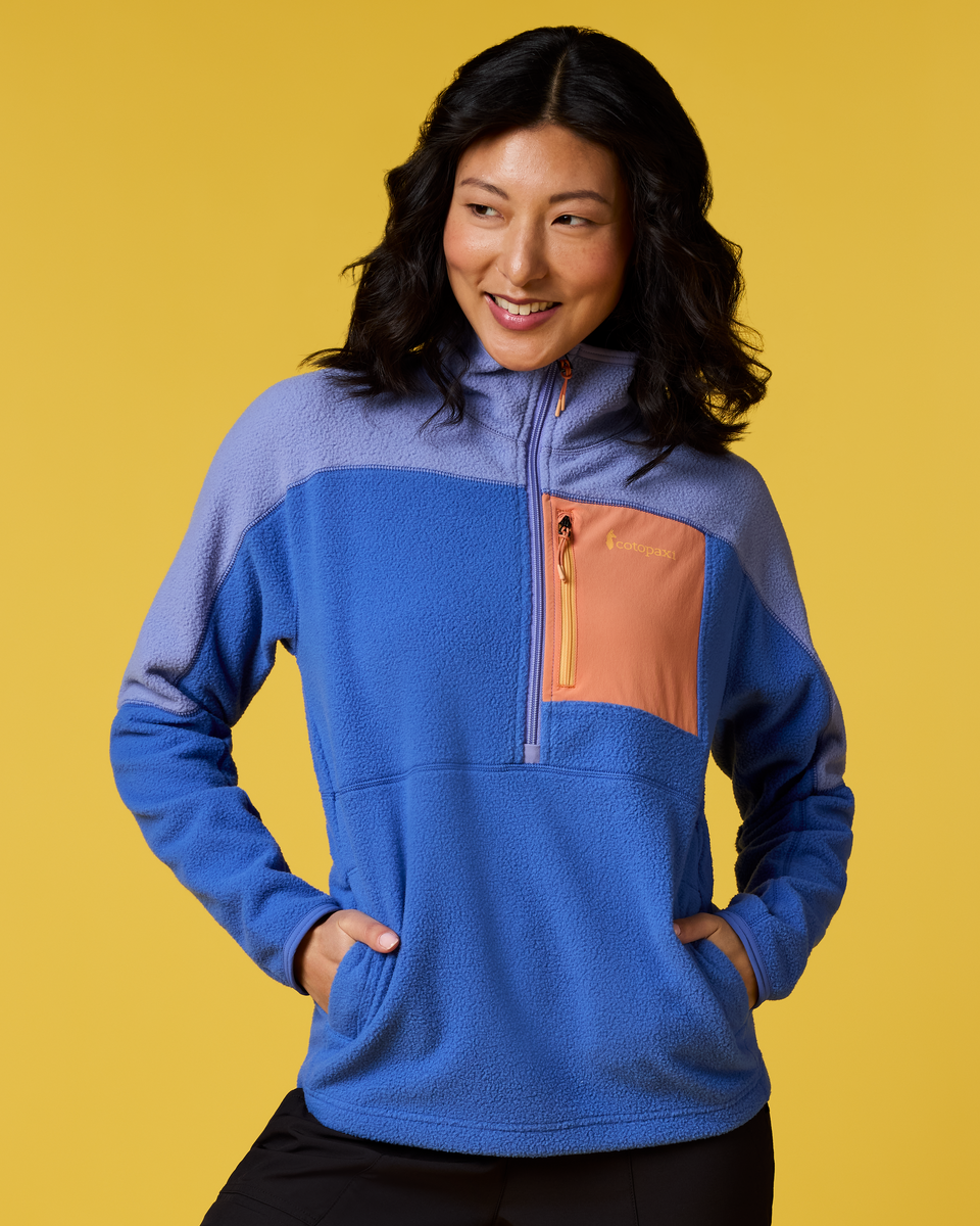 Abrazo Fleece Half-Zip Jacket - Women's, Aster/Azure, Model Tiff